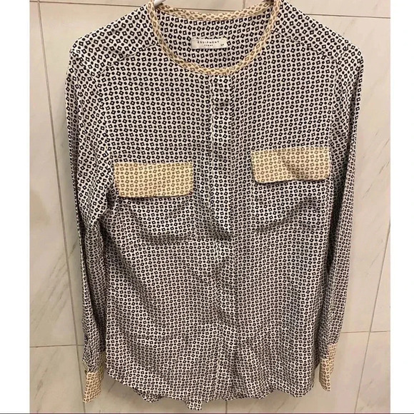 Equipment Lynn Geometric Silk Blouse - Picture 1 of 4